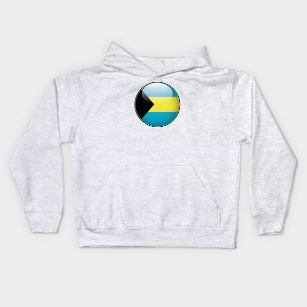 Bahamas National Flag Glossy Button Kids Hoodie by IslandConcepts